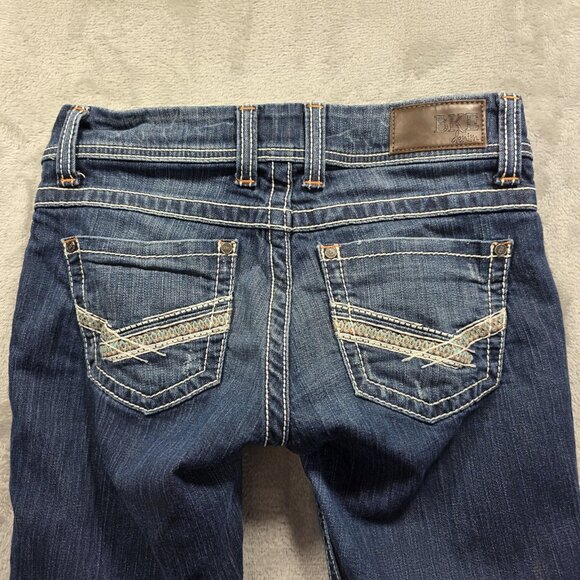 BKE Denim Stella Jeans Womens 26 Blue Straight Leg Raw Hem Stretch Style BPL1404 - Picture 3 of 12